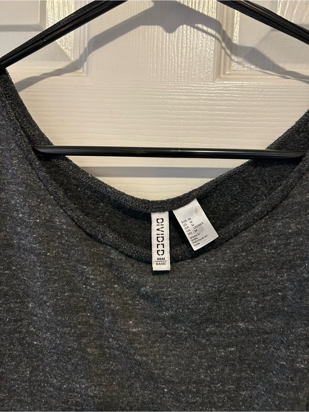 Divided Woman’s Dark Charcoal Gray Crewneck Lightweight Tunic Sweatshirt